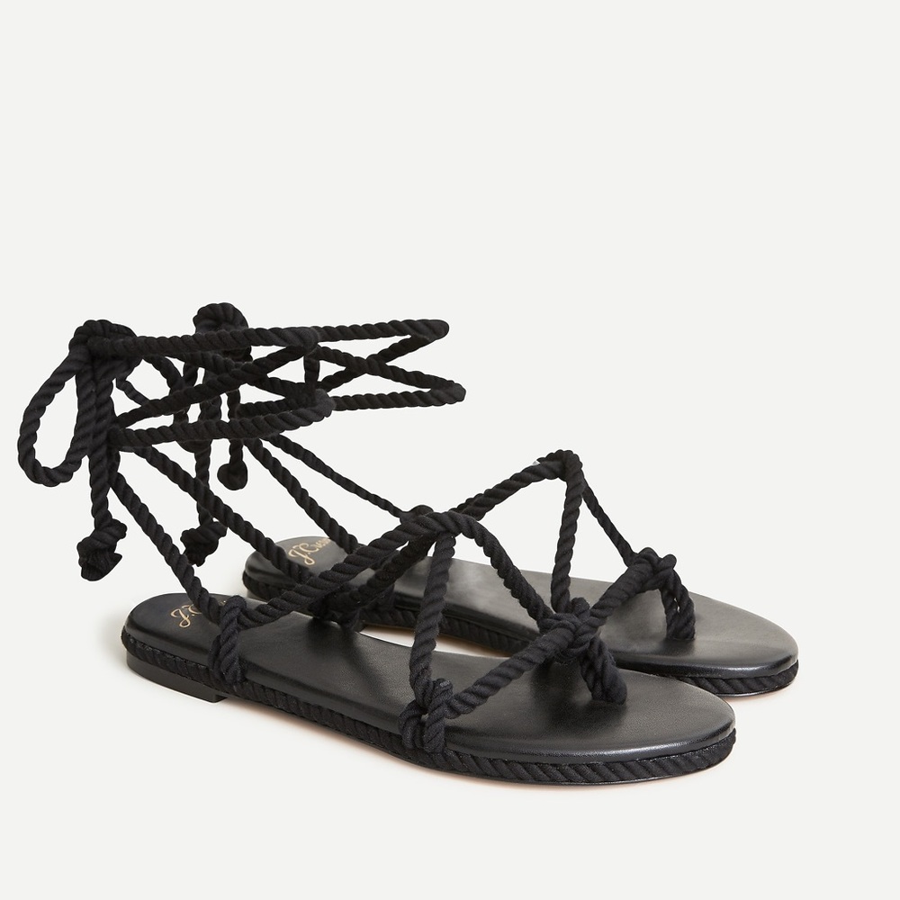 J. Crew Rope Lace-up Flat Sandals